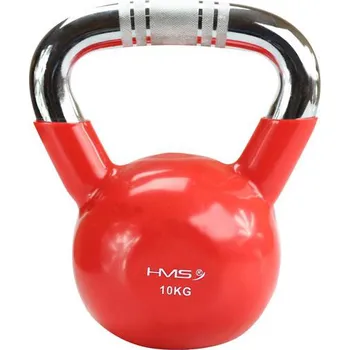 HMS KTC červený kettlebell s chromovaným úchopem 