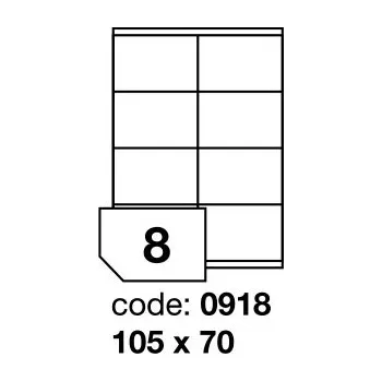 Samolepící etiketa Samolepící etikety Rayfilm Office 105x70 mm 100 archů, inkjet, R0105.0918