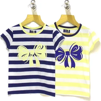 Pruhované dívčí tričko žlutá mašle 1-4 roky Velikost: 98