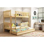 Nábytek PEGAS s.r.o. Patrová postel s přistýlkou Kuba borovice