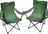 Divero Kempingová sada skládacích židlí s držákem nápojů 2 ks, zelená