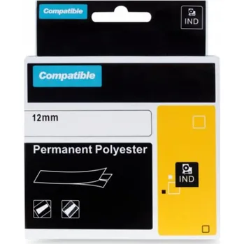 Pásek do tiskárny Kompatibilní páska s DYMO 622289, 12mm, černý tisk na průsvitném podkladu, permanentní polyesterová