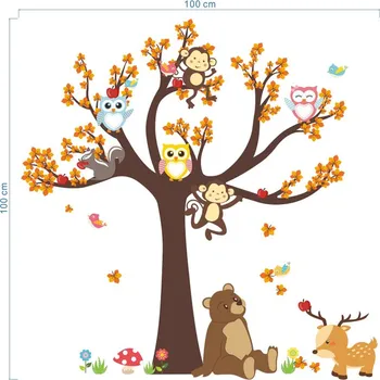 Samolepící dekorace Čína Samolepka Lesní zvířátka Varianty: Strom