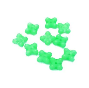 Dětské navlékací korálky Kytička mačkaná světle zelená plná 10ks