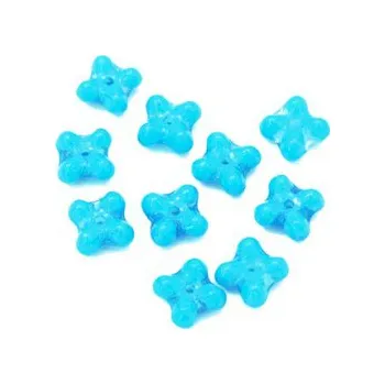 Dětské navlékací korálky Kytička mačkaná modrá plná 10ks