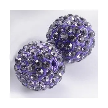 Dětské navlékací korálky Korálek shamballa fialový 14mm (1ks)