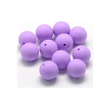 Dětské navlékací korálky Korálek silikonový fialový 12mm 1ks