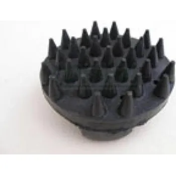 Chov hospodářského zvířete Hřbílko gumové, kulaté, masážní, tvrdší, velké gumové hřeby, černé, s páskou na ruku