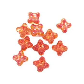 Dětské navlékací korálky Kytička mačkaná oranžovorůžová 10ks