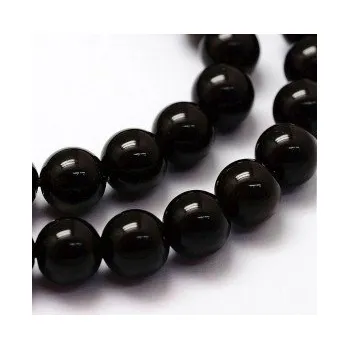Korálek Černý obsidián 8mm (6ks)