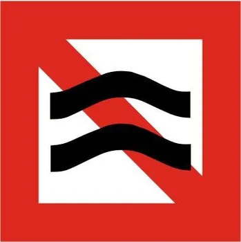 Dopravní značka Plavební znak A9 - Zákaz vytvářet vlnobití nebo sání