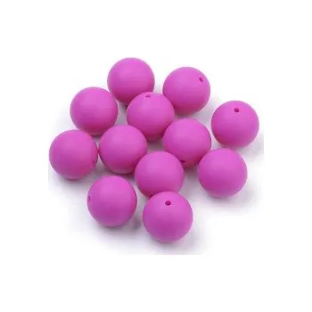 Dětské navlékací korálky Korálek silikonový růžovofialový 20mm 1ks