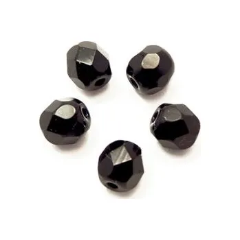 Korálek Broušený korálek - ohňovka černá 4 mm