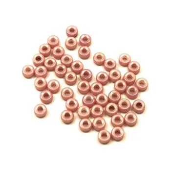 Dětské navlékací korálky Czech heishi starorůžová 60ks