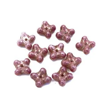 Dětské navlékací korálky Kytička mačkaná fialovošedá plná 10ks