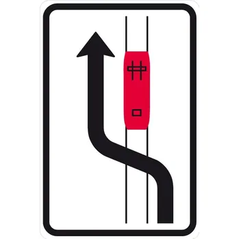 Dopravní značka Dopravní značka IP23b - Objíždění tramvaje (jízda podél tramvaje vlevo)