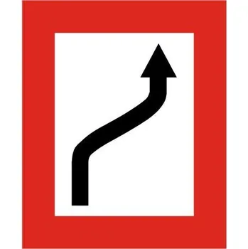 Dopravní značka Plavební znak B2b - Příkaz plout ke straně plavební dráhy, která je po pravém boku