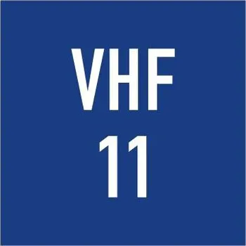 Dopravní značka Plavební znak E23 - Možnost získání informací radiofonickým spojením na vyznačeném kanálu