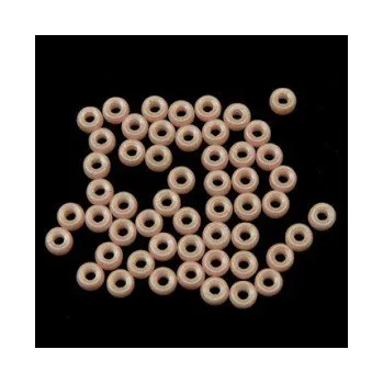 Dětské navlékací korálky Czech heishi světle růžová pastelová 60ks