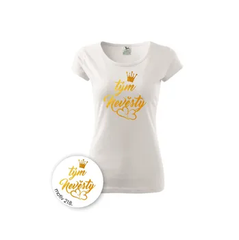 Dámské tričko PotiskniTriko.cz Tričko tým nevěsty 543 bílé