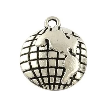 Přívěsek globus / mapa světa 17x14mm