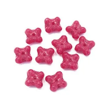 Dětské navlékací korálky Kytička mačkaná červená plná 10ks