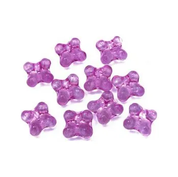 Dětské navlékací korálky Kytička mačkaná tmavě fialová 10ks