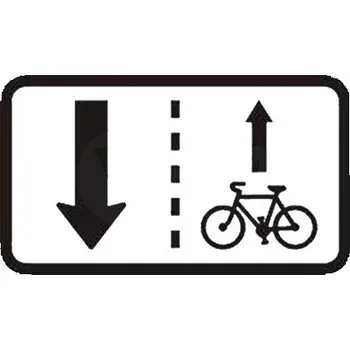 Dopravní značka Dopravní značka E12b - Vjezd cyklistů v protisměru povolen