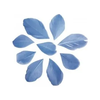 Peří střižené světle modré 5-6cm 36ks