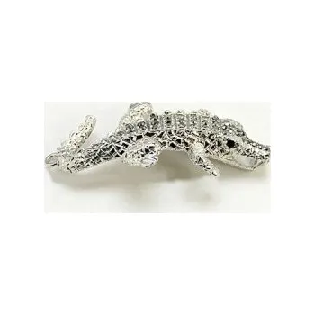 Přívěsek Přívěsek krokodýl s kamínky 65x30mm