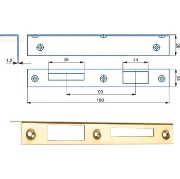 Dveřní kování TKZ Protiplech dveřní 1/1 L Zn (002029)
