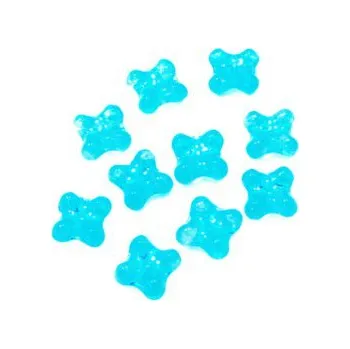 Dětské navlékací korálky Kytička mačkaná jasně modrá 10ks