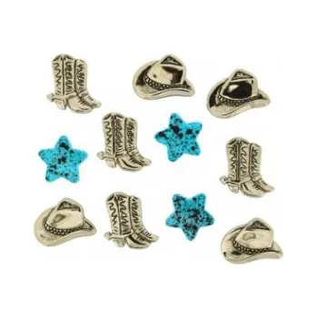 Náramek Ozdobné knoflíky Silver Hats & Boots