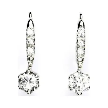 Náušnice Zlaté náušnice, bílé zlato, čiré zirkon - VE 10