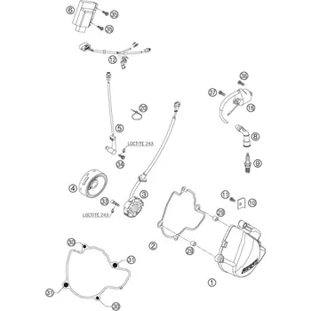 Těsnění pro motocykl těsnění zapalování KTM SXF 250 2005 - 2010