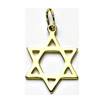 Přívěsek Zlatý přívěsek, žluté i bílé zlato, Davidova hvězda, přívěšek, P 731