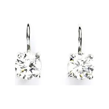 Náušnice Zlaté náušnice, bílé i žluté zlato, čirý zirkon, náušnice se zirkony, NK 1250