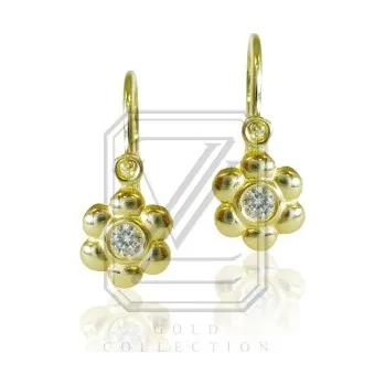 Náušnice Dětské náušnice zlaté, žluté zlato se zirkony - VE 213