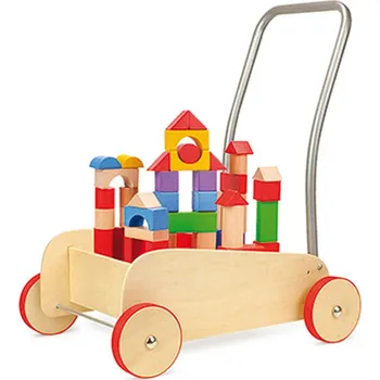 Dětské chodítko Legler Dřevěný vozík s kostkami