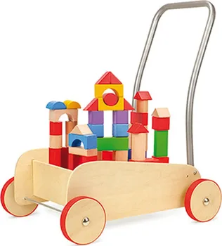 Dětské chodítko Legler Dřevěný vozík s kostkami