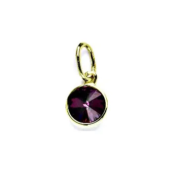 Přívěsek Zlatý přívěsek se Swarovski krystalem amethyst,přívěsek ze žlutého zlata, P 1336