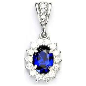 Přívěsek Zlatý přívěsek Kate, bílé zlato, syntetický spinel, čiré zirkony, P 1507/2