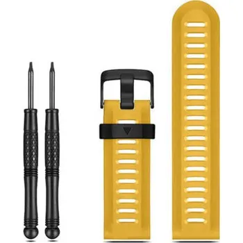 Příslušenství k chytrým hodinkám eses Silikonový řemínek pro Garmin - Žlutý dírkovaný, 26 mm