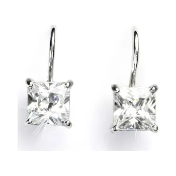 Náušnice Zlaté náušnice, bílé zlato, náušnice s čirými zirkony, VE 130