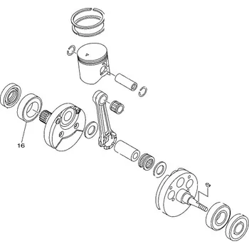 Ložisko převodovky ložisko klikového hřídele originál YAMAHA YZ125 2005 - 2018