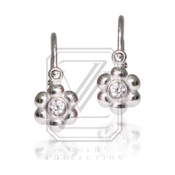 Náušnice Dětské náušnice zlaté, bílé zlato se zirkony - VE 213