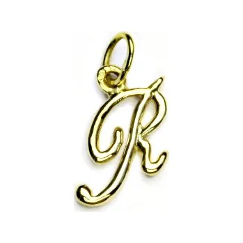 Přívěsek Zlatý přívěsek, písmeno R, žluté zlato, zlaté písmenko, P 437