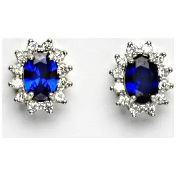 Náušnice Zlaté náušnice Kate, bílé zlato, zirkon spinel, čiré zirkony, NŠ 1480