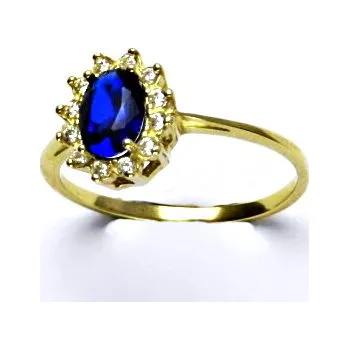 Prsten Zlatý prsten Kate, žluté zlato, spinel, čiré zirkony, T 1480