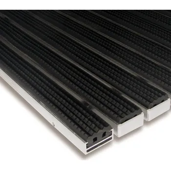 Rohožka Gumová hliníková venkovní vstupní rohož FLOMA Alu Standard - délka 60 cm, šířka 90 cm, výška 1,7 cm - 80001230